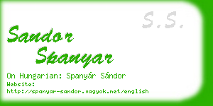 sandor spanyar business card
