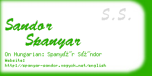 sandor spanyar business card